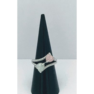 2 kleurige ring hartvorm - Maat 6 2 kleurige ring hartvorm - Maat 6